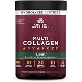 Ancient Nutrition Advanced Hydrolyzed Multi Collagen Peptides, Lean | Women &amp; Men, Vitamin C, Probiotics, Grass-fed Hydrolyzed Collagen, Supports Healthy Weight Loss and Fat Loss, 14 Servings