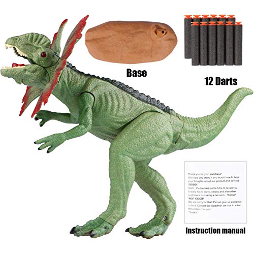 WOSTOO Dinosaurier Spielzeug Set, Katapult Mund Dinosaurier Realistische Jurassic Green Dinosaurier mit leuchtenden… – Bild 5