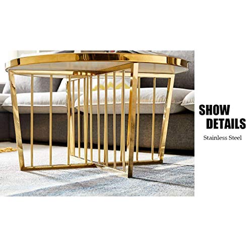 NJYT Modern Coffee Tables Storage Tables Round Tea Table Marble Side Table for Living Room Home and Office Furniture… - Image 4