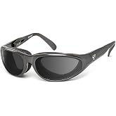 7eye by Panoptx Diablo | Wind Blocking Sunglasses - Charcoal, Polarized Gray Lenses, One Size