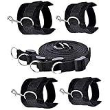 Kingoudoor Women's Under Bed Restraint Black Wrist and Ankle Cuffs Bondage Straps