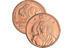 JIG PRO SHOP (AOCS) 1 oz .999 Pure Copper Round (Lakota Crazy Horse (2010))