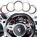 Xotic Tech 5pcs ABS Anodized Dashboard Meter Ring Instrument Frame Trim Covers for Porsche Cayenne 958 2011-2018 Panamera 976 2010-2016 911 991 2013-2018 Red