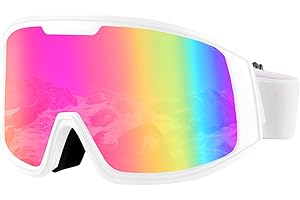 Ukoly Ski/Snowboard Goggles for Men Women, Snow Goggles HD Lens Anti-Fog Coating OTG Design UV400 Protection Windproof