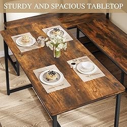 DWVO 3-Pieces Dining Room Table Set for 4 People