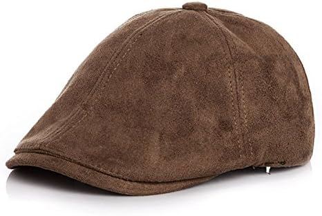 Locomo Age 2-5 Boy Girl Cute Plain Color Faux Leather Suede Flat Cap FBH032KAK