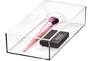 INTERDESIGN iDesign The Sarah Tanno Collection Plastic Cosmetic Drawer Organizer, 4" x 8" x 2", Clear