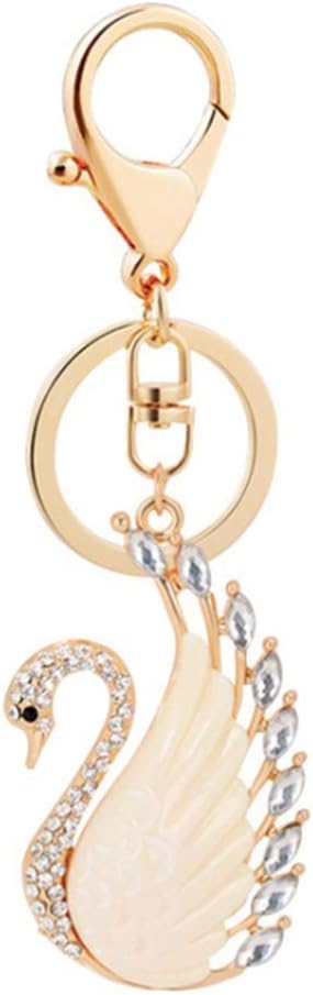 Crystal Rhinestone Keychain Swan Keychain Keyring Bag Purse Charms Birthday