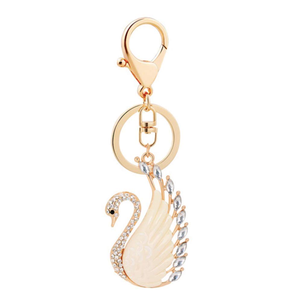 Crystal Rhinestone Keychain Swan Keychain Keyring Bag Purse Charms Birthday