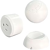 Wireless PIR Motion Sensor Switch with Outlet Adjustable Sensing/Delay Dual Wiring - Brightness Sensing for Home Office Garage Bedroom - Easy Install for Lights Fans
