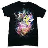 Spongebob Patrick Riding A Kitty Cat Licensed Graphic T-Shirt