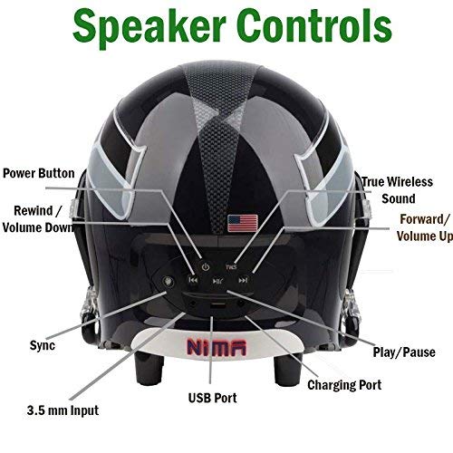 NIMA Portable Bluetooth Speaker, [Officially Licensed by NFL] NFL Football Helmet Stereo Speaker with Built-in-Mic, Hands-Free Call, AUX, Built-in-Subwoofer, HD Sound and Bass -Seattle Seahawks - Thumbnail 5