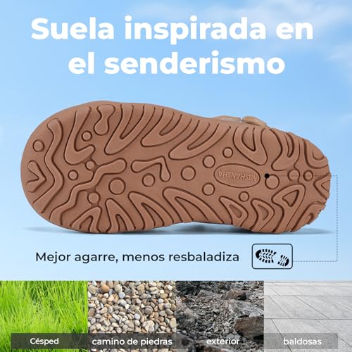 Mishansha Boys Girls Trekking Sandals with Closed Toe, Breathable and Non-Slip, Size 24-38