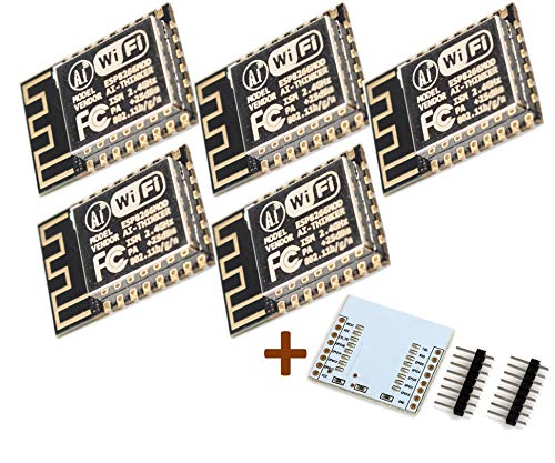 TECNOIOT 5PCS ESP8266 Serial WiFi Transceiver Module (ESP12F)