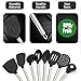 Twichwares Kitchen Utensil Set Cooking - Silicone Nonstick cookware with Stainless Steel Handle - Spatula, Ladle, Tongs, Whisk, Pasta Server Kitchen Accessories