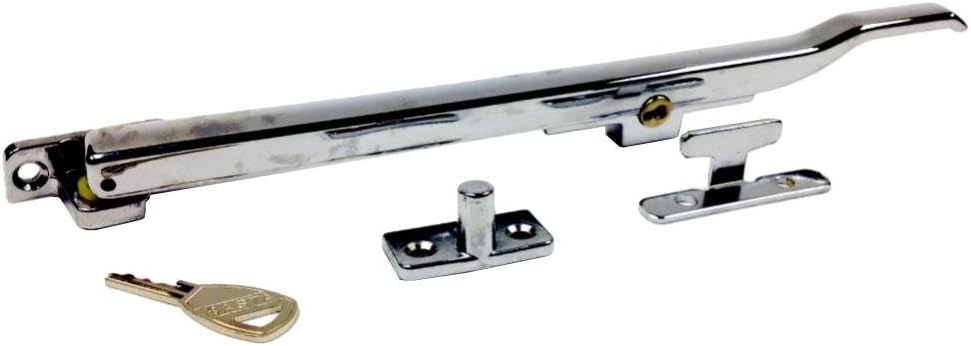 Basta / Shaw Replacement Wooden Window Handle Locking Casement Stay Arm 10" (Polished Chrome)