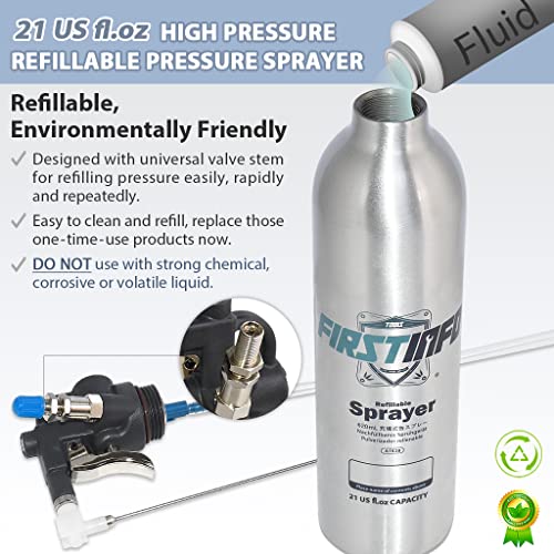 FIRSTINFO A1638 Patented Max. Pressure 140psi / 620ml Thickened Aluminum Canister Refillable
