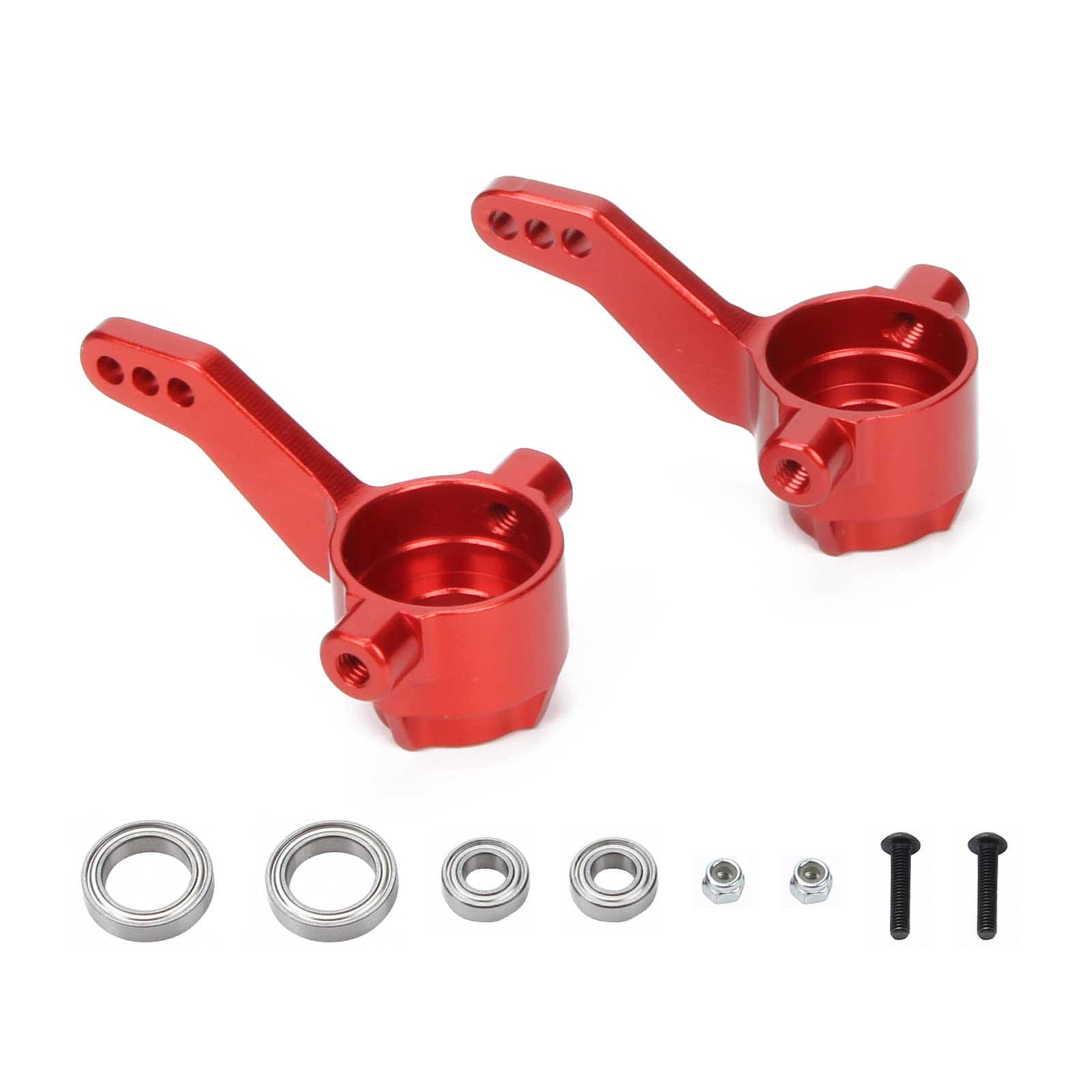 RCAWD RC hub carrier,Alloy Steering hub carrier Blocks for 1/10 ARRMA 3s&Mega550 Vorteks Senton Granite Big Rock Typhon upgrade part 2pcs/set（Red）