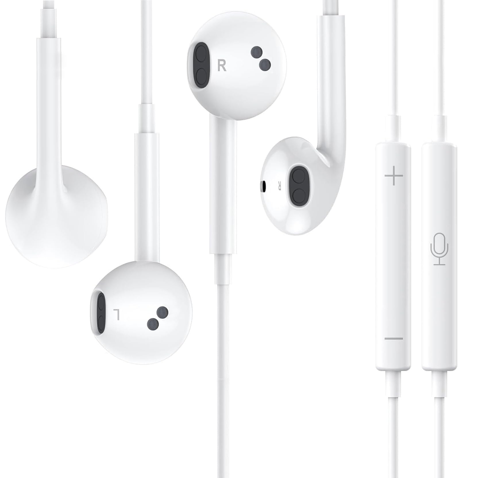 Photo 1 of 2 Packs Wired Headphones?Lilltning Earbuds for iPhone 14/13/12/11/XR/X/8/7/SE/Pro/Pro Max?for iPhone Earphones Wired Nosie Reduction Built-in Microphone&Volume Control Headsets?Support All iOS System