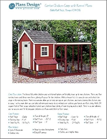 Backyard Chicken Coop Plans With Kennel Run Gable Lean To 4 Ft