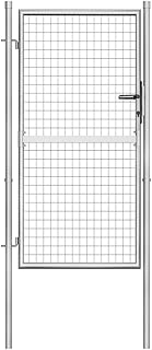 vidaXL Gartentor Gartentür Zauntor Gartenpforte Zauntür Hoftor Gartenzaun Pforte Metalltor Einzeltor Hoftür Tor Verzinkter Stahl 105x200cm Silbern