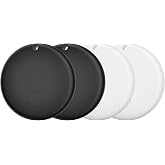 Mini Air Tags Smart Tracker Work with Apple Find My (iOS Only), IP67 Waterproof, Keys Finder and Item Locator for Keys, Bags,Luggage and More (Not for Android) (2White+2Black, 4 Pack)