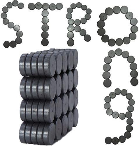 NEW Round Magnets - 100 Pack with 5 Bonus Magnets! | STRONG Ceramic Magnet | Magnet size: Diameter 18mm(0.71 in) X 5mm thick(0.2 in) | Grade 8 for superior magnetic force! | Reusable cardboard box