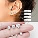 925 sterling silver stud earrings Stud Earrings for Women Round Cubic Zirconia Studs Plated Rose Gold, 3-8mm (6 Pairs)