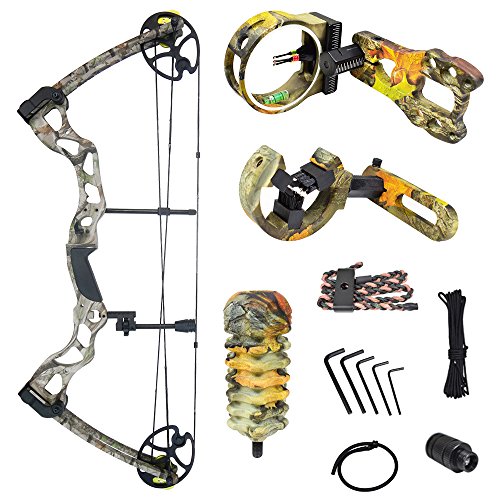 image for iGlow 40-70 lbs Tree Camouflage Camo Archery Hunting Compound Bow with