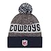 New Era Knit Dallas Cowboys Blue On Field Sideline Winter Stocking Beanie Pom Hat Cap 2015