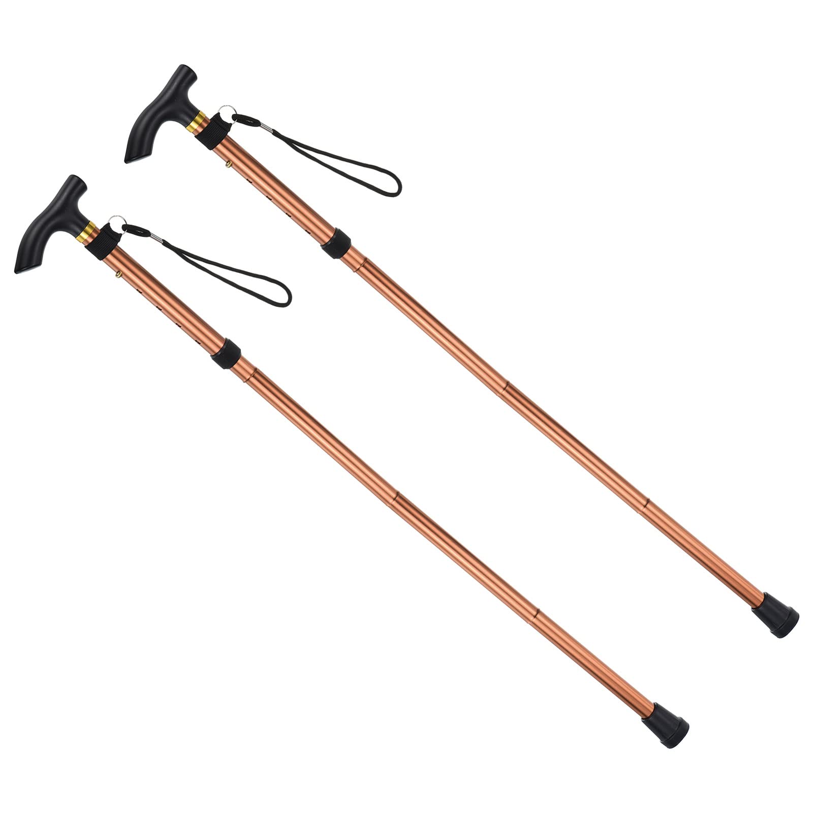 PATIKIL Trekking Poles, 2 Pack Collapsible Hiking Pole 33-37 Inch Telescopic Folding Cane Quick Lock Aluminum Alloy for Outdoor Hiking Walking Camping, Brown