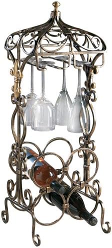 Fleur-De-Lis 4-Bottle Mini Bar in Bronze