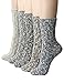 OSABASA Womens Wool Crew Socks 2 to 6 Pairs With Various Printing