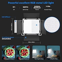 Neewer 2 Packs 660 RGB Led Light with APP