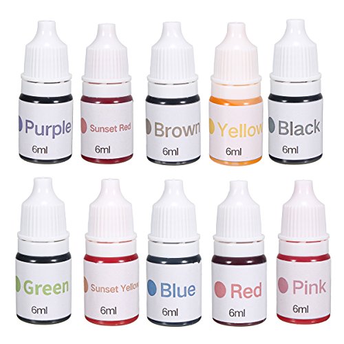 Tutoy 10 Colors Dyes Soap Making Coloring Set Liquid Colorant Kit for DIY Bath Soap Bomb