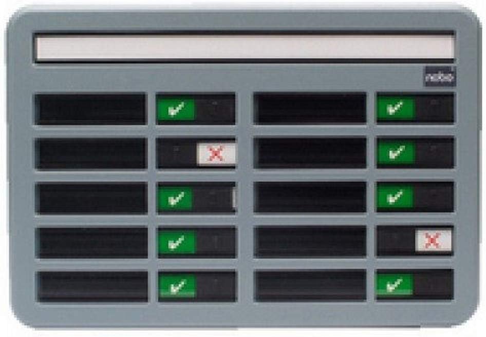 Nobo in/Out Board with 10 Name Capacity Grey (340x230 mm)