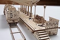 Ugears Bundle Locomotive and Railway Platform Mechanical 3D Puzzle Eco DIY Brainteaser Teens Toys