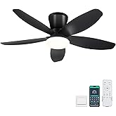 Surtime Ceiling Fans with Lights-36 Low Profile Ceiling Fan with Light and Remote/APP Control,Flush Mount,DC Reversible,LED D