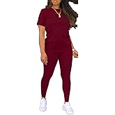 Nimsruc Biker Short Sets Women 2 Piece Outfits Summer Short Sleeve Jogger Tracksuit