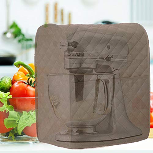 LIAMTU Stand Mixer Cover Large Size Dust-proof Satin Sheen Fabric Fits All Tilt Head & Bowl Lift Models for KitchenAid, Sunbeam, Cuisinart, Hamilton Beach Mixers (Coffee)