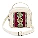 Small Canvas Embroidery Crossbody Bag Vintage Handbags and Purse Cellphone Pouch Mini Shoulder Bag Wallet Bag for Women, White Color