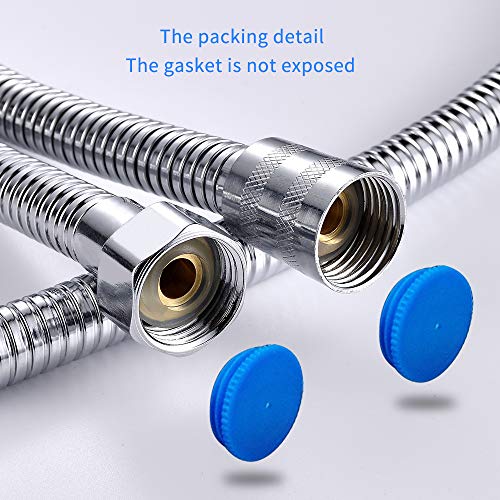 Lmaytech Shower Hose, 79 Inches Longlife Metallic Hose, Extra Long Stainless Steel Handheld Shower Hose, Showerhead Hose Replacement with Solid Brass Connector