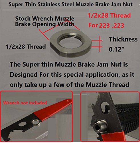 FieldSport 223 Stainless Steel Muzzle Brake Lock Nut 1/2x28 Thread, Designed Repeated Use by Armorer's Wrench