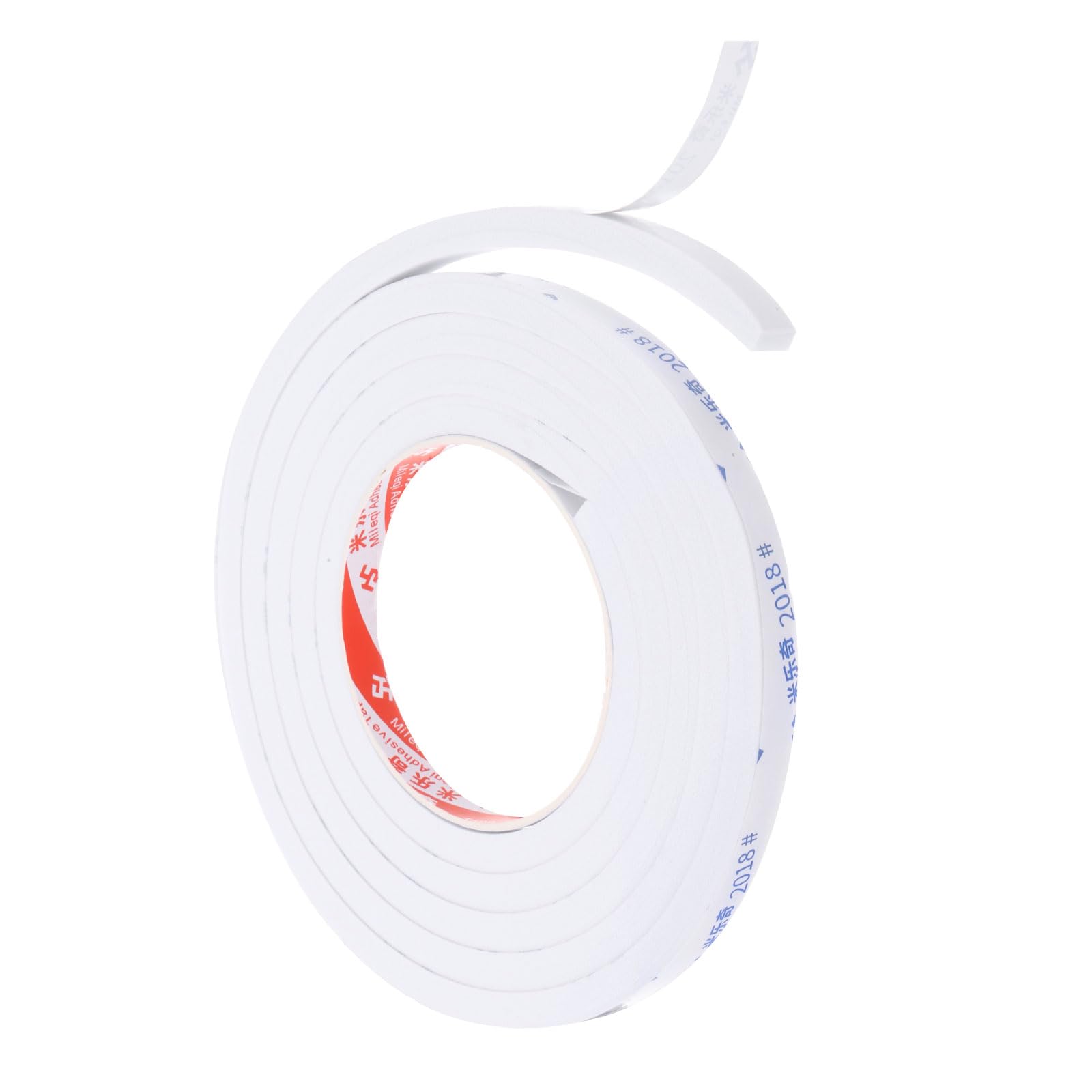 PATIKIL 2m/6.6ft Sealing Foam Tape, 1cm Wide 10mm Thick Single Sided Weather Stripping Door Seal Strip for Window Door Insulation, White