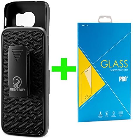 3-IN-1 Galaxy S7 Case Bundle DriveBuy Samsung Classic Design With Clip On Belt Ultra Protection With Kickstand FREE GLASS PROTECTOR INCLUDED
