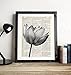 Lotus Flower Vintage Dictionary Art Print, Antique Wall Art Home Decor, Modern Boho Poster, Farmhouse Decoration Living Room Bedroom Office 8x10 Inches, Ready To Frame