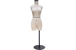 DE-LIANG Half Scale Dress Form（Not Adult Full Size） 1:2 Miniature Sewing Half Size Mannequin Not Fully Pinable Dressmaker Dummy 43cm Body Height Female Torso Tailor Model for Draping Beige