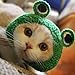 Awgusu Adorable Pet Funny Hat Cartoon Frog Shape Pet Cap Weaving Puppy Cat Hat Pet Grooming Supplies for Everyday Decoration Christmas Halloween Decoration Use 1PCS