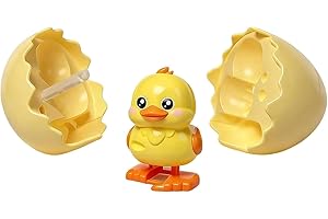 Wind-Up Animal Hatching Surprise Egg,Reusable Pop Open & Walk,Boom Easter Eggs That Pop Open to Walking Dinosaurs,Penguin,Duc