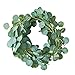 KISLOHUM Artificial Eucalyptus Garland 6ft Long Faux Lucky Greenery Fake Silver Dollar Hanging Eucalyptus Vines Leaves for Wedding Decor Centerpiece Table Runner Rustic Bridal 1pcs